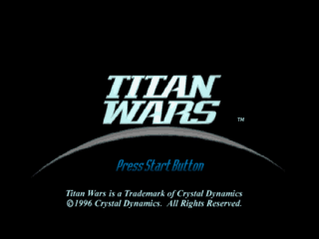 Titan Wars title screen for Playstation